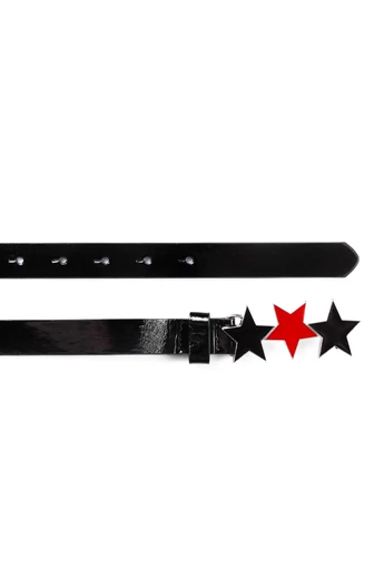 Női öv fekete műbőr "Stars"