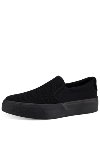 Tamaris női fekete klasszikus slip on vászon cipő
