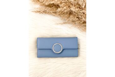 Elegáns női nagyméretű kék színű pénztárca