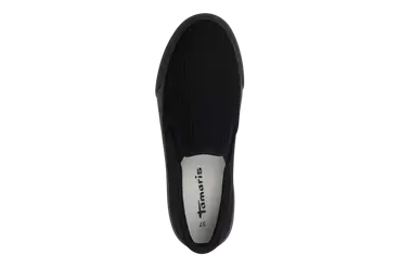 Tamaris női fekete klasszikus slip on vászon cipő