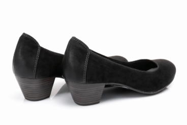Tamaris fekete bőr telitalpú női cipő