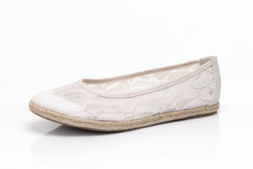 Tamaris fehér csipkés balerina cipő