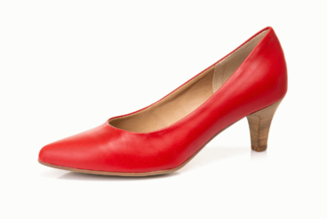 Tamaris piros bőr magassarkú női cipő