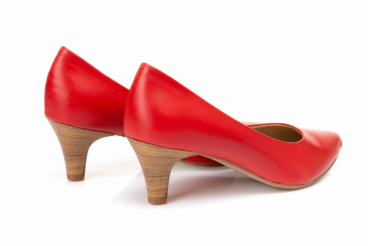 Tamaris piros bőr magassarkú női cipő