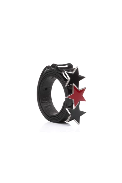 Női öv fekete műbőr "Stars"